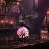 Gothic Halloween Crow Light Lamp, with Purple Ball, Resin Night Light, Realistic Sculpture USB Powered Dark Style Statue for Bedroom Living