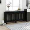 Black Radiator Cover - VidaXL - 172x19x81 Cm - MDF - Storage Space for Books and Ornaments