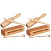 Totority Set of 4 Orff Musical Instruments Makara - Wood Sounder, Mokugyo Zen Taiko, Handheld Rhythm Wood Blocks, Clapper Pro, Temple Wood Blocks,