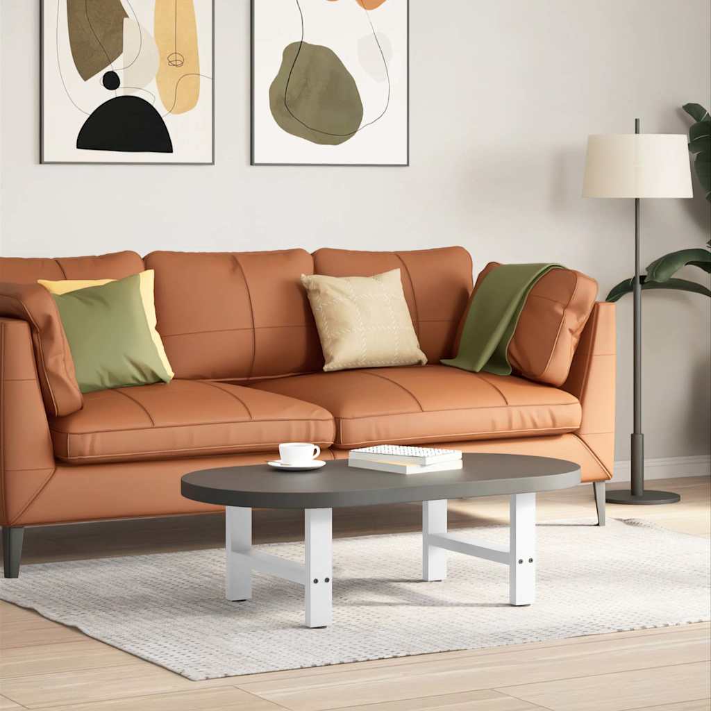 Coffee Table Legs White 2 pcs 50 x (30 31) cm Steel