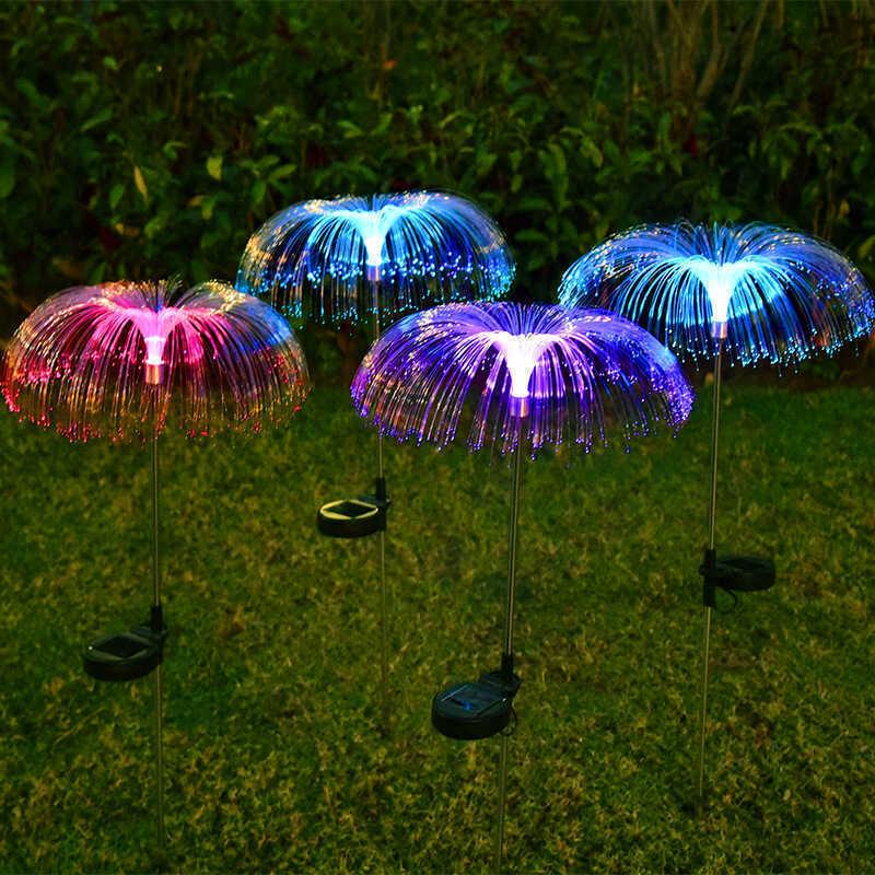 Cross-Border Solar LED Jellyfish Fiber Optic Outdoor Garden Light