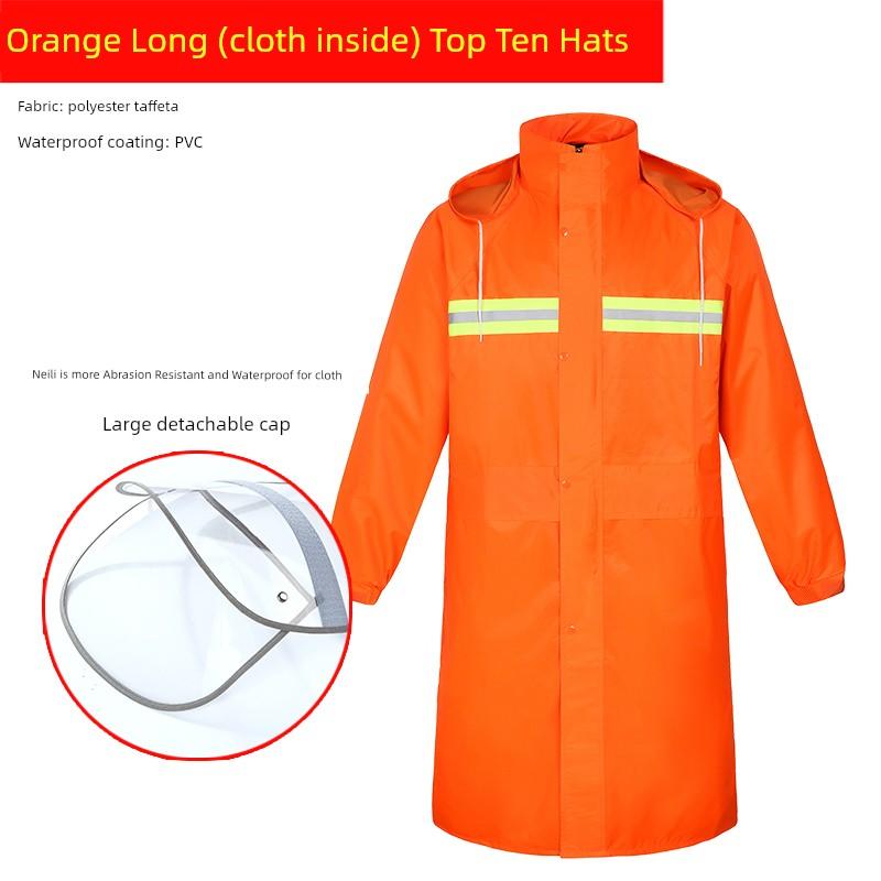 Special Raincoat for Sanitation Workers Orange Reflective Stripe Raincoat Rain Pants Suit Fire Cleaning Municipal Railway Overalls