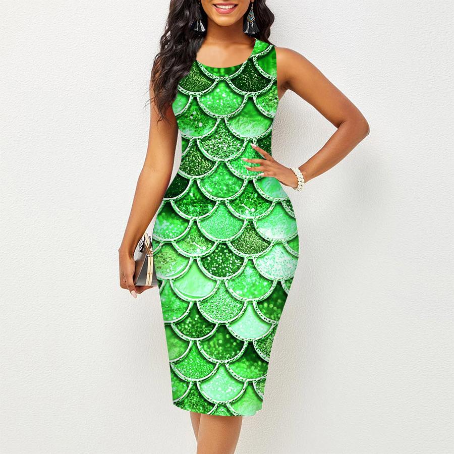 2025 Women's Dress Sling Summer Print Dresses Tight Sleeveless Slim Fit Sexy Fashion Top Clothing