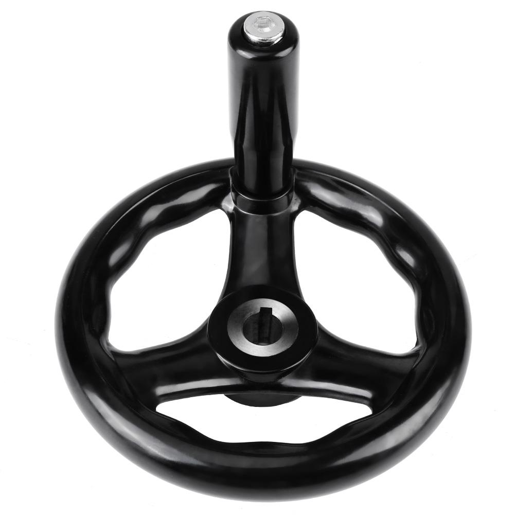 1PC 12 125mm Black, 3 Spoke Hand Wheel for Lathe pink winch cover 12 125mm Round Wheels covers Milling Machine