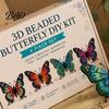 Beaded Animal Figurines 3D Butterfly Craft Kit, Tiny DIY Handmade Art Set Kit with Instruction, Cute 4-Pack Butterflies Beadwork for Beginners,
