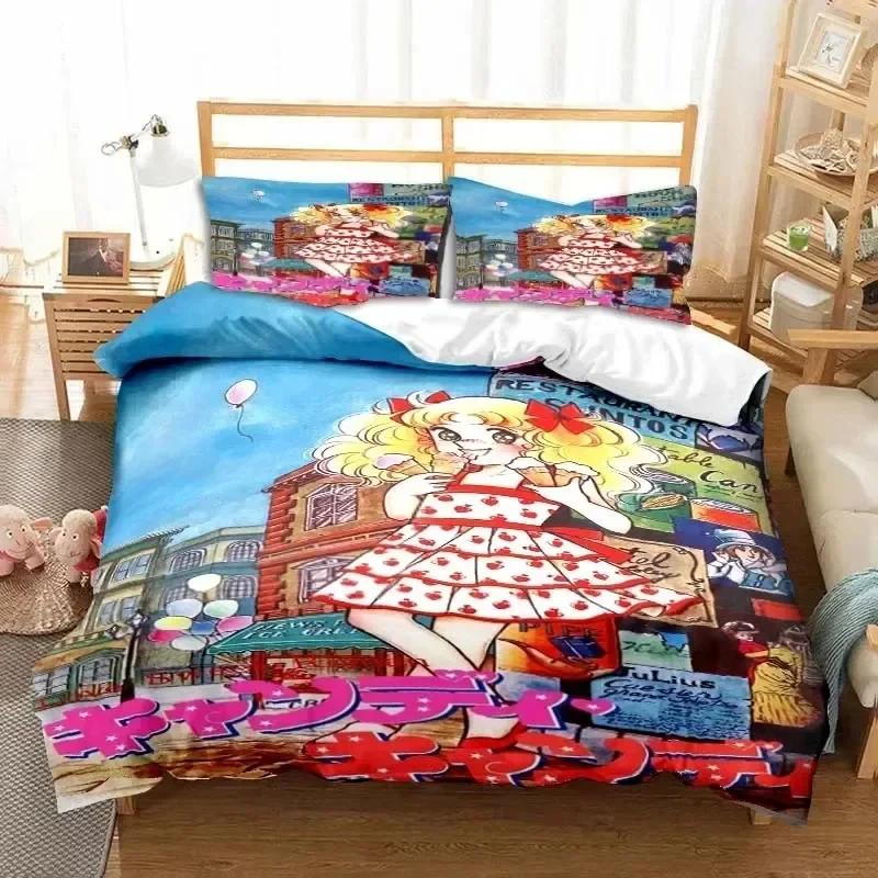 Manga Candy Candy Bedding Set Duvet Cover Bed Set Quilt Cover Pillowcase Comforter King Queen Size Boys Adult Bedding Set