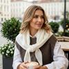 Теплый вязаный треугольный шарф Мягкий шарф из смесовой шерсти для женщин Зимняя мода Аксессуар для шеи для холодной погоды и стильный аксессуар для наряда