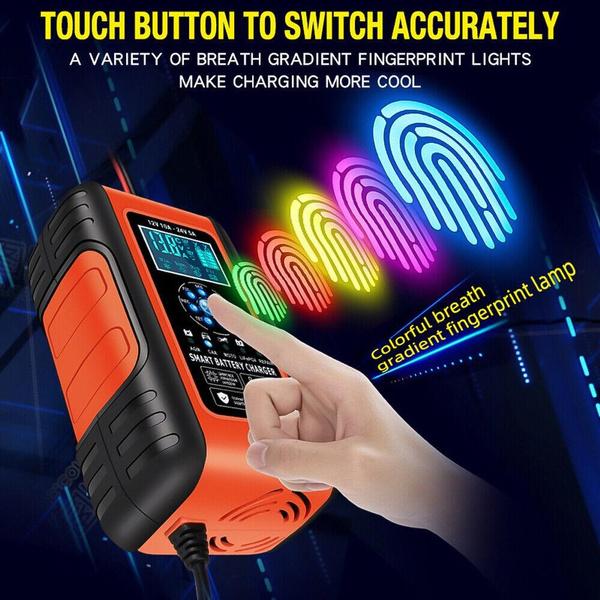 Интеллектуальное устройство для обслуживания аккумуляторов. Зарядное устройство для аккумуляторов на 10 А, 24 В и 12 В. Автомобильное зарядное устройство с ЖК-дисплеем. США. Автомобильное зарядное устройство. Импульсный стартер AGM/GEL.