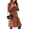 Autumn and Winter Women's Jacket Simple Long-sleeved Lapel Double-breasted Tweed Jacket for Women