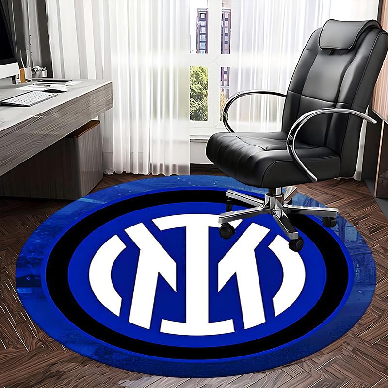 Inter Milan,Football Club Logo Chair mat Round Rug Office carpet, Machine Washable, Non slip, Suitable for Living Rooms, Bedrooms