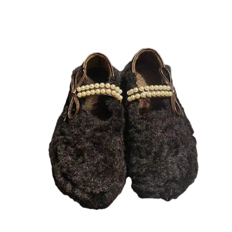 Модные женские туфли из хлопка с меховым леопардовым принтом, туфли на плоской подошве и бисером на платформе, женские 2025, трендовые зимние повседневные теплые платья с бантом, удобные зимние сапоги Mujer