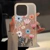 Mobile Phone Cases for iPhone 11 13 15 Pro Max 12 14 Pro Max Case iPhone 16 15 Plus 13 Pro 12 Frosted Texture Painted Cartoon Flowers