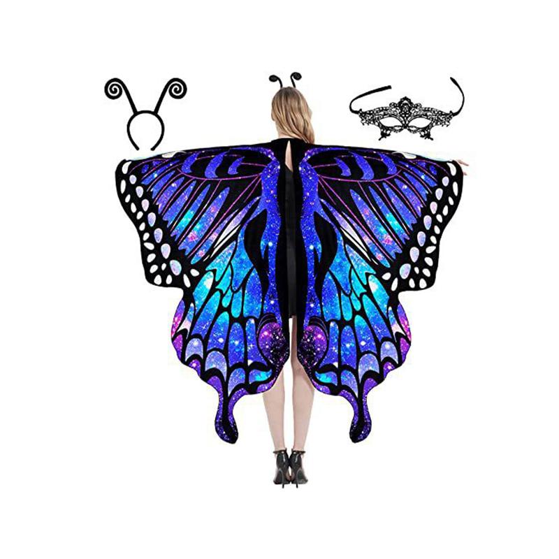 Аниме Хэллоуин Костюм Крылья Моли Крылья Бабочки Шаль Накидка Крылья Моли Аксессуар для Костюма С Повязкой на Голову