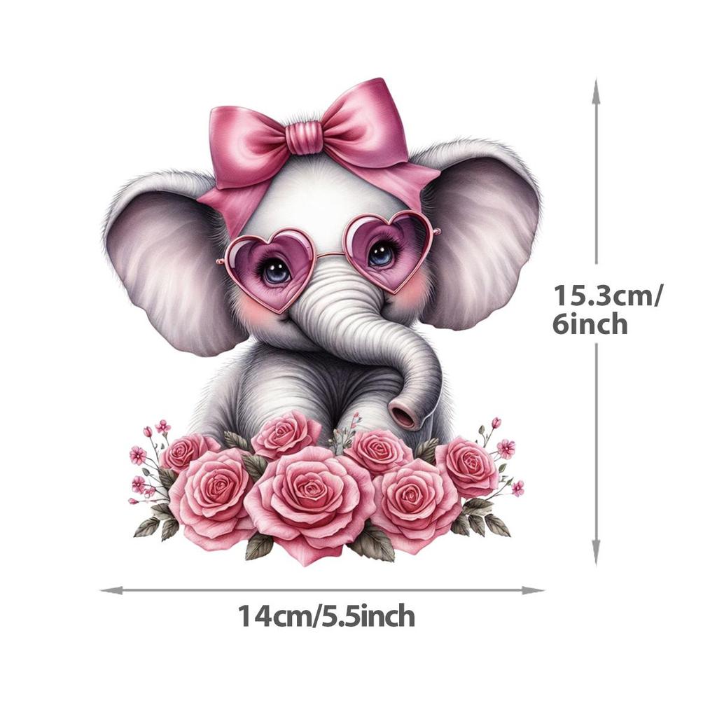 Animal Flowers Thermal Patches Clothing Cartoon Deer Cat Tiger Thermal Press Vinyl Hoodies Tops Washable Diy Thermal Stickers