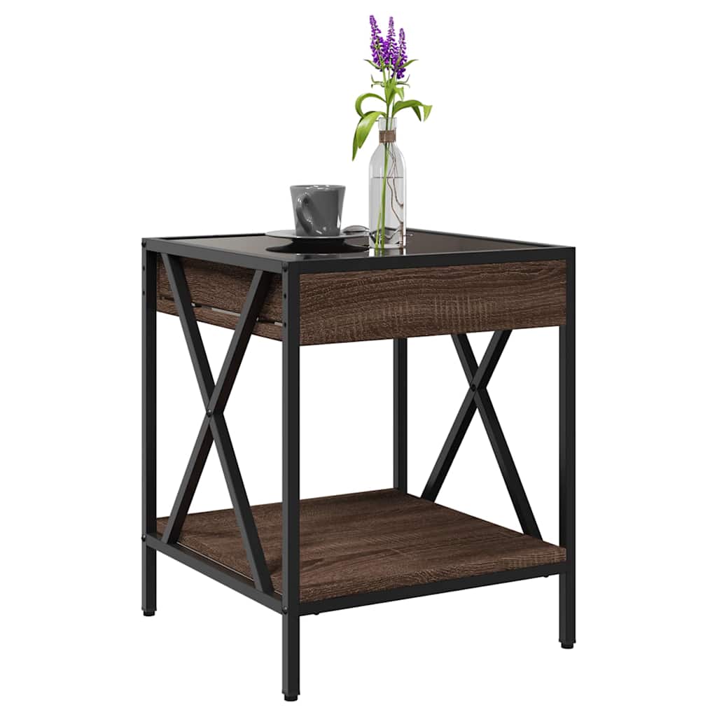 Infinity LED Coffee Table in Brown Oak Effect 40x40x49 cm