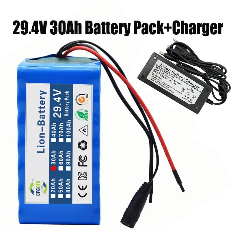 7s4p 24v 30ah 29.4v литий-ионный аккумулятор со встроенным BMS-мотором для инвалидной коляски и зарядным устройством 2a
