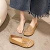 2025 лето новые сандалии на мягкой подошве для мам женские нескользящие для пожилых одинарные туфли с полыми дышащими отверстиями