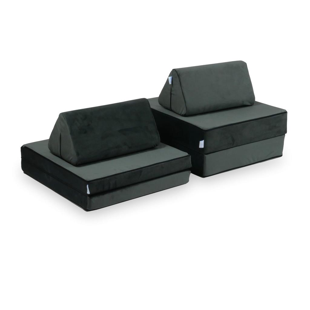 Montessori Comfort Velvet Graphite Mini Play Sofa