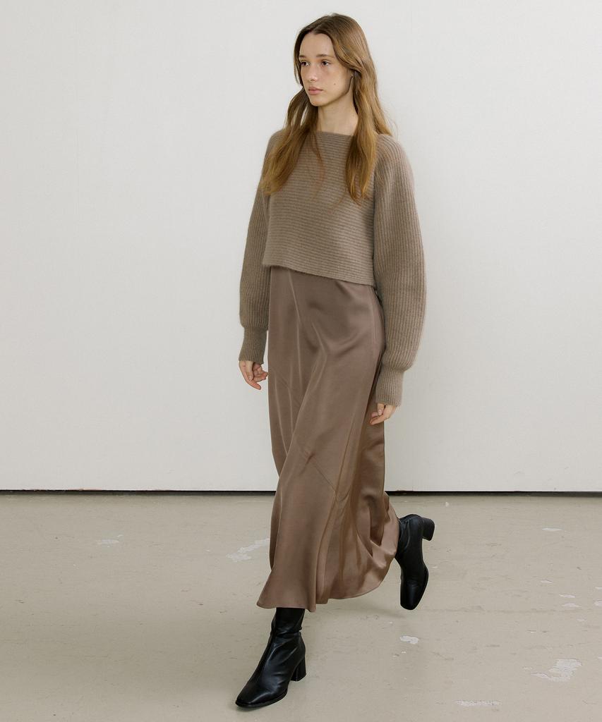 OCTETTE Raccoon Boat Neck Pullover Knit_3Color