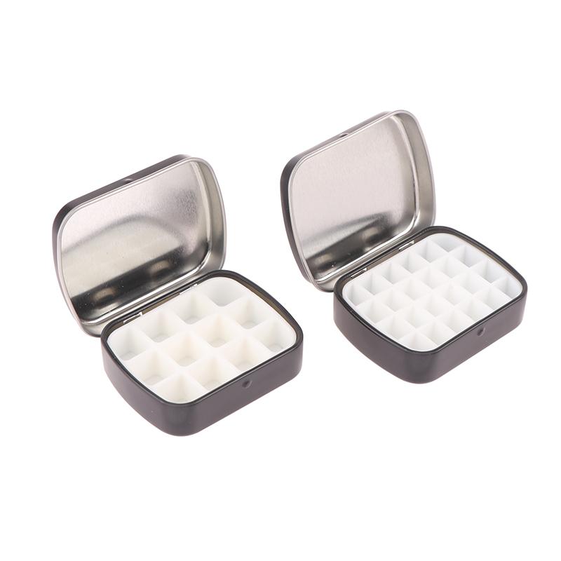 Портативная пустая жестяная коробка для акварельных красок, 12/24 сетки, мини-палитра для акварельных красок, лоток для красок для путешествий, товары для рукоделия