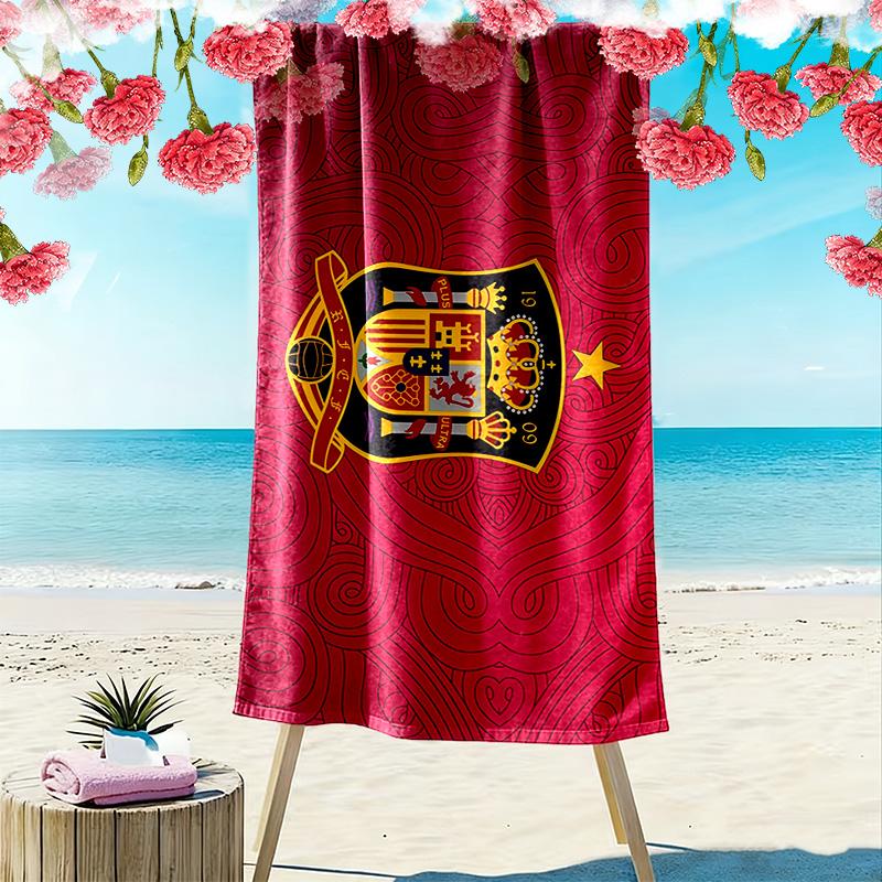 Spain National Football Team Print Beach Towel, Large Soft Quick Dry Towel for Beach Camping Swimming