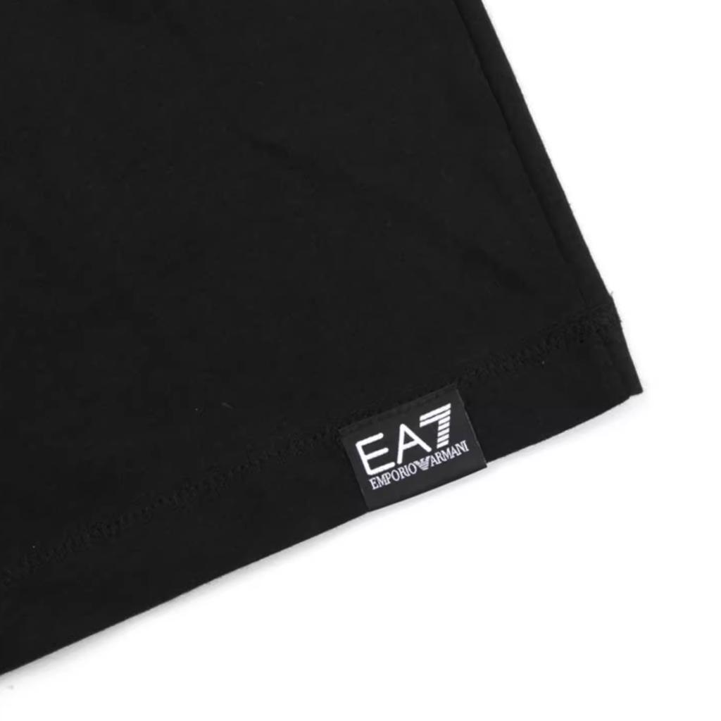 Emporio Armani EA7 Осень/Зима 23 Повседневная футболка с принтом логотипа Мужские топы Черный 3DUT02-PJTJZ-1200