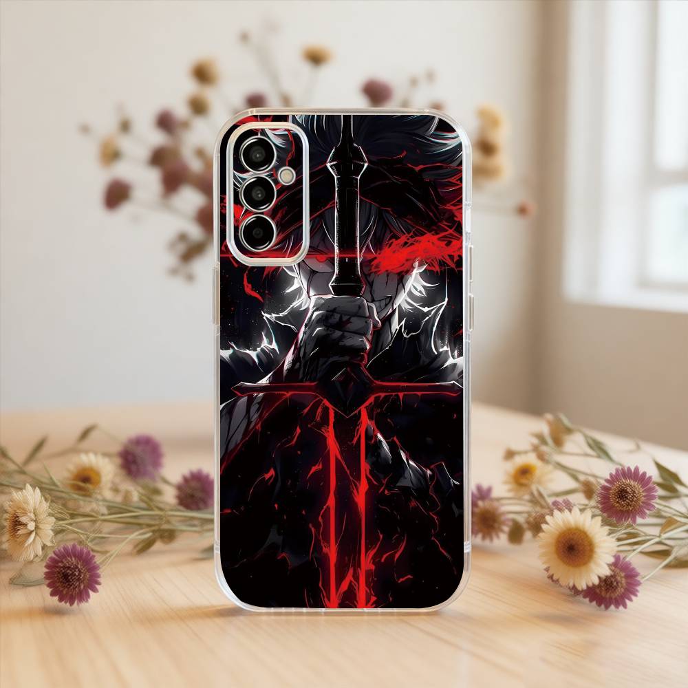 Чехол для телефона Black Clover Аста Прозрачный Силиконовый Мягкий Для Samsung A10,12,20,21S,30,31,40,50,51,52,70,71