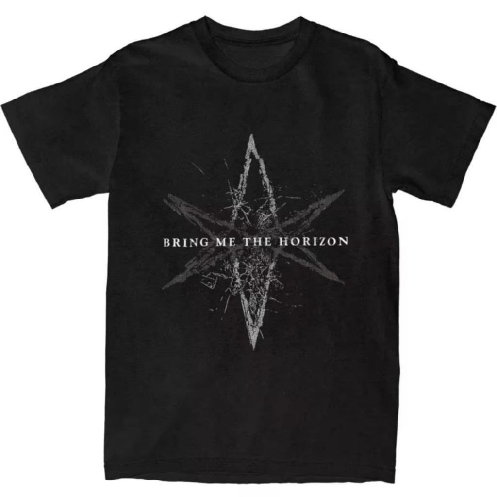 Мужская Женская Футболка BMTH Bring Me The Horizons Футболки Харадзюку Метал Музыка Готическая Футболка Y2K Повседневные Хлопковые Оверсайз Топы