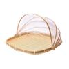 Bamboo Hand-Woven Tent Basket Dustproof Basket Picnic Mesh Net Cover  Outdoor