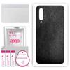 apgo Protective Skin Sticker for the Back Compatible with Xiaomi Mi 9, Wrap Film, Foil, Vinyl - Pattern Black Leather