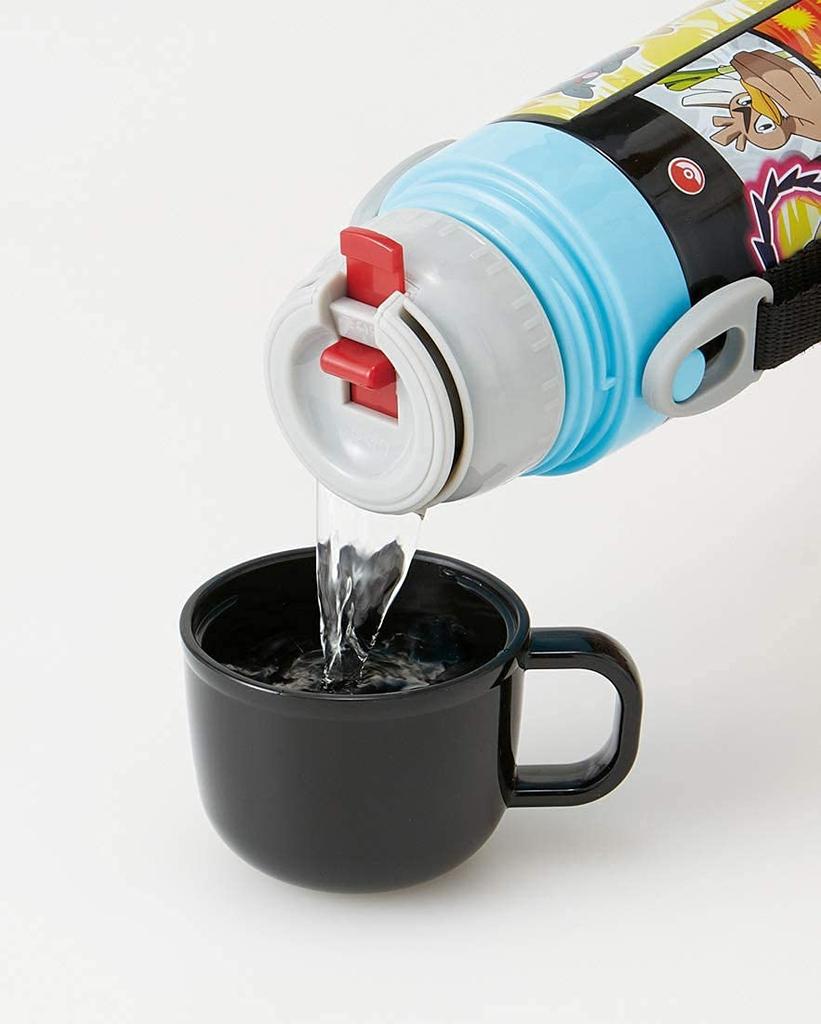 Skater Детская двухсторонняя бутылка для воды из нержавеющей стали с чашкой, Pokémon 21, 430 мл, SKDC4-A