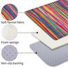Bohemian Watercolor Rainbow Stripe Kitchen Runner Rug, Non-Slip Washable Durable Mat for Kitchen, Laundry  Entryway