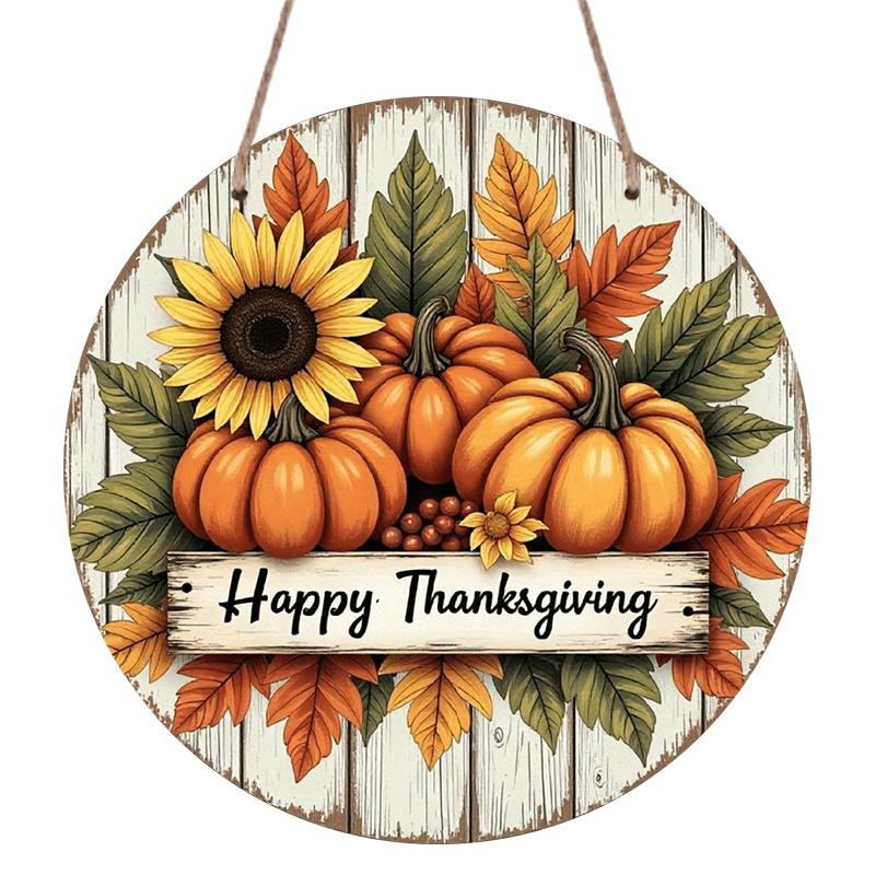 2D Flat, 1pc Round Metal Sign with Harvest Theme And Welcome Text for Kitchen, Cafe, Yard And Home Decor Wall Decor, HD Printed for Indoor/Outdoor