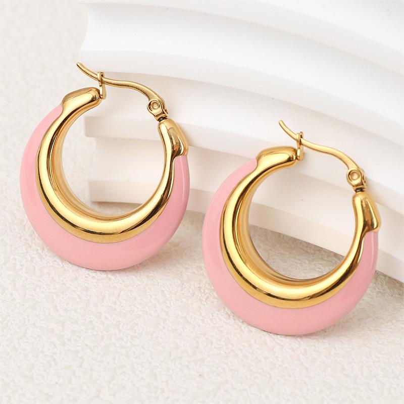 Ретро Эпоксидные Серьги-Кольца с Эмалью: Модный, Высококлассный и Универсальный