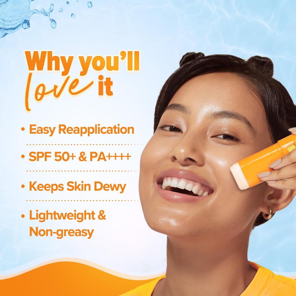 Aqualogica Glow Dewy Sunstick SPF 50 PA С Легким Повторным Нанесением Поверх Макияжа Для Ежедневной Защиты от УФ-Излучения 20 г Сияющее Покрытие