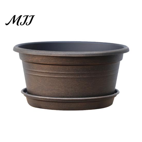 Wide Mouth Garden Containers Bulb Plant Pot with Saucer, 10 Inch 13 Flowerpot Matte Finish Flower Pots Drainage Holes, Indoor Outdoor Planter