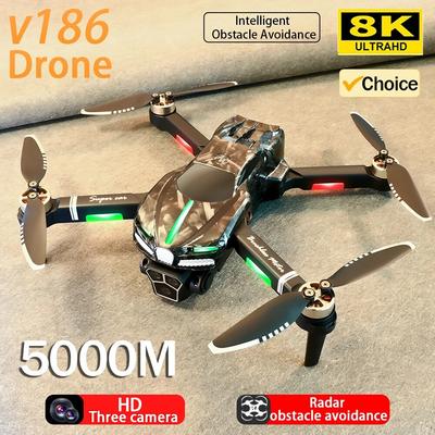 Новый дрон V186 Pro, профессиональный бесщеточный двигатель, Wi-Fi, FPV, три HD, аэрофотосъемка, FPV, предотвращение препятствий, квадротор, БПЛА, детская игрушка