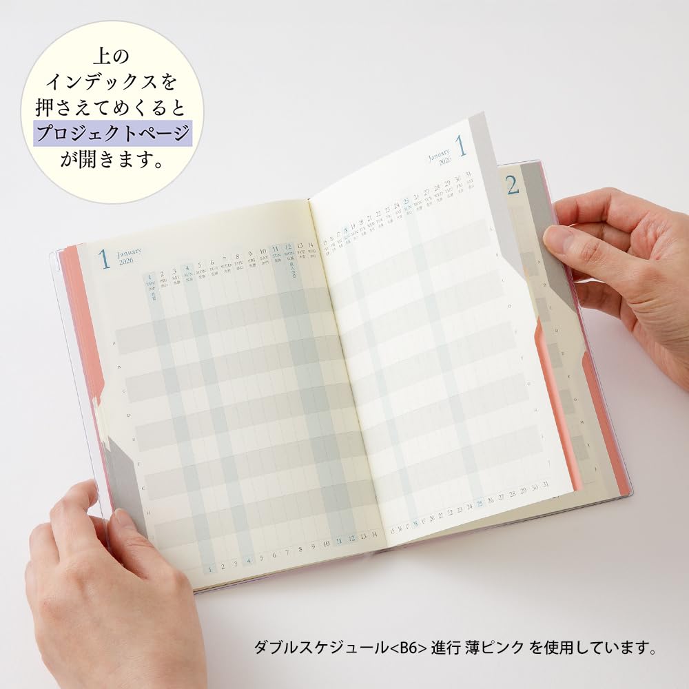 Midori Двойной расписание Темно-синий 22384006 Октябрьский планировщик, 2026, B6, Ежемесячный, Прогрессивный, Синий, (Начинается в 2025)