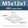 Yigu 304 Stainless Steel Thickened Square Flat Washer M3/M4/M5