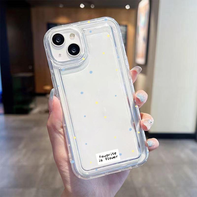 Мягкий чехол с маленькими цветочными звездами для iPhone 16 14 13 11 15 Pro Max 12 Mini XS XR X 8 7 Plus SE 2022 13Pro с защитой от падения и подушкой безопасности