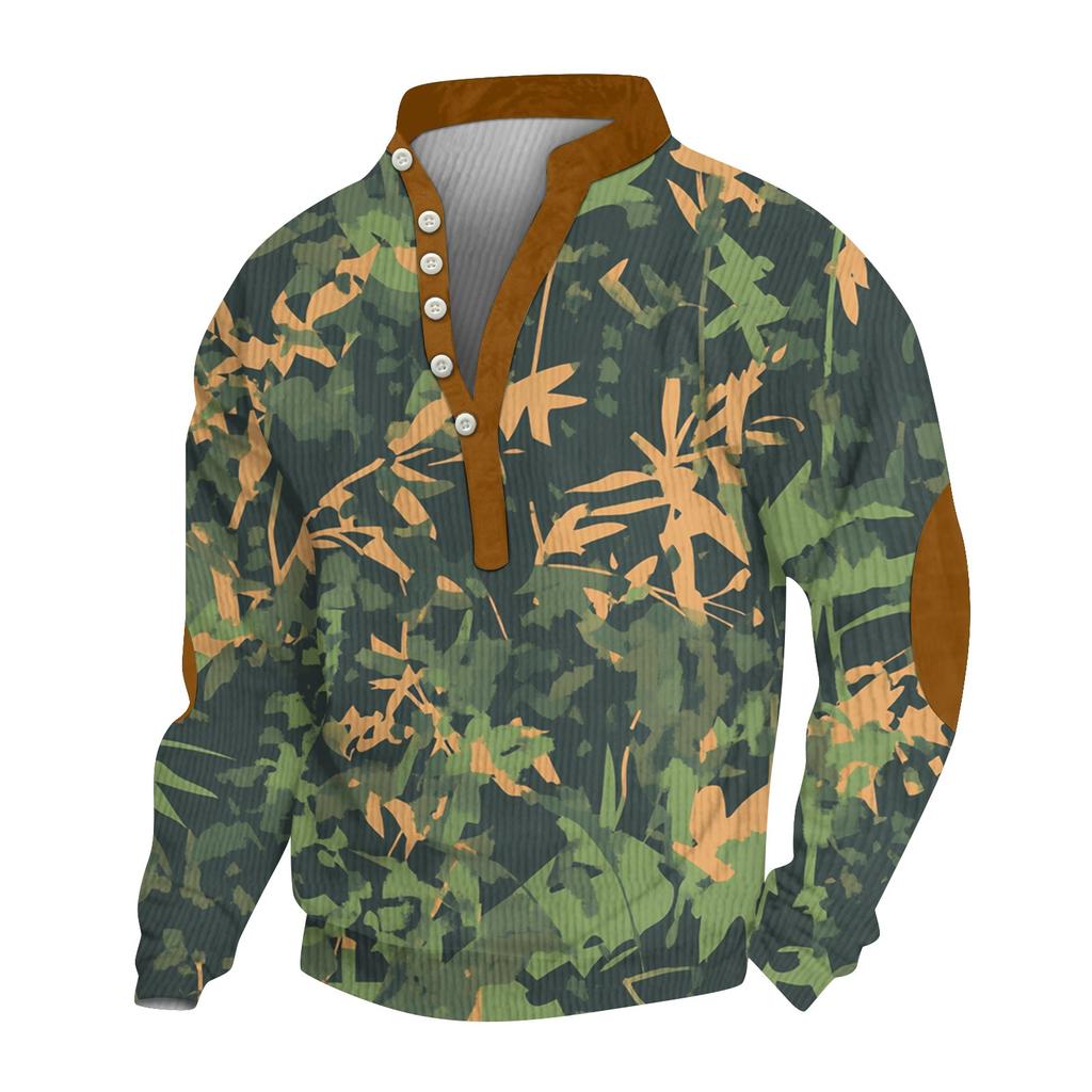 Мужской вельветовый кардиган с длинным рукавом и шестью пуговицами, модная толстовка с капюшоном на пуговицах