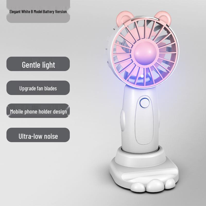 Cartoon USB Rechargeable Portable Handheld Mini Fan for Students with Customizable Logo