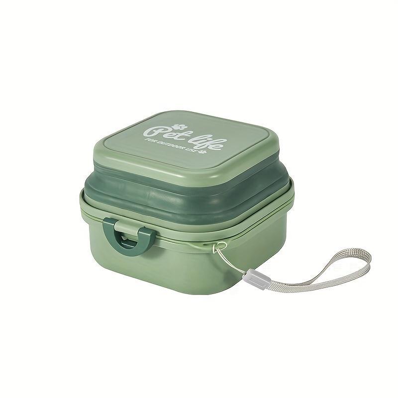 Складные двойные миски для домашних животных 2-в-1 — герметичные, портативные, кормушка для домашних животных и поилка для воды — дорожные миски для собак с крышкой для путешествий и прогулок на свежем воздухе