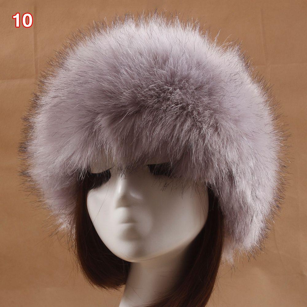 Outdoor Earwarmer Winter Thick Fluffy Faux Fur Women Russian Cap Headband Hat