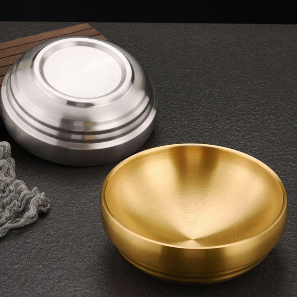 Large Capacity Korean Stainless Steel Bowl Double Layer Soup Bowls Cold Noodles Bowl Roast