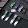 Rubber Watch Strap 20mm for Rolex for Water Ghost for GMT for Daytona Waterproof Silicone WristBand Folding Buckle Bracelet Belt
