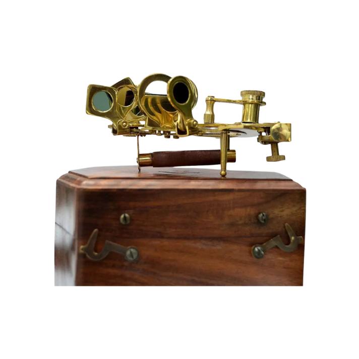 Marine Sextant In Wooden Box Nautical Boat Sailing Sea Navigation Instrument New