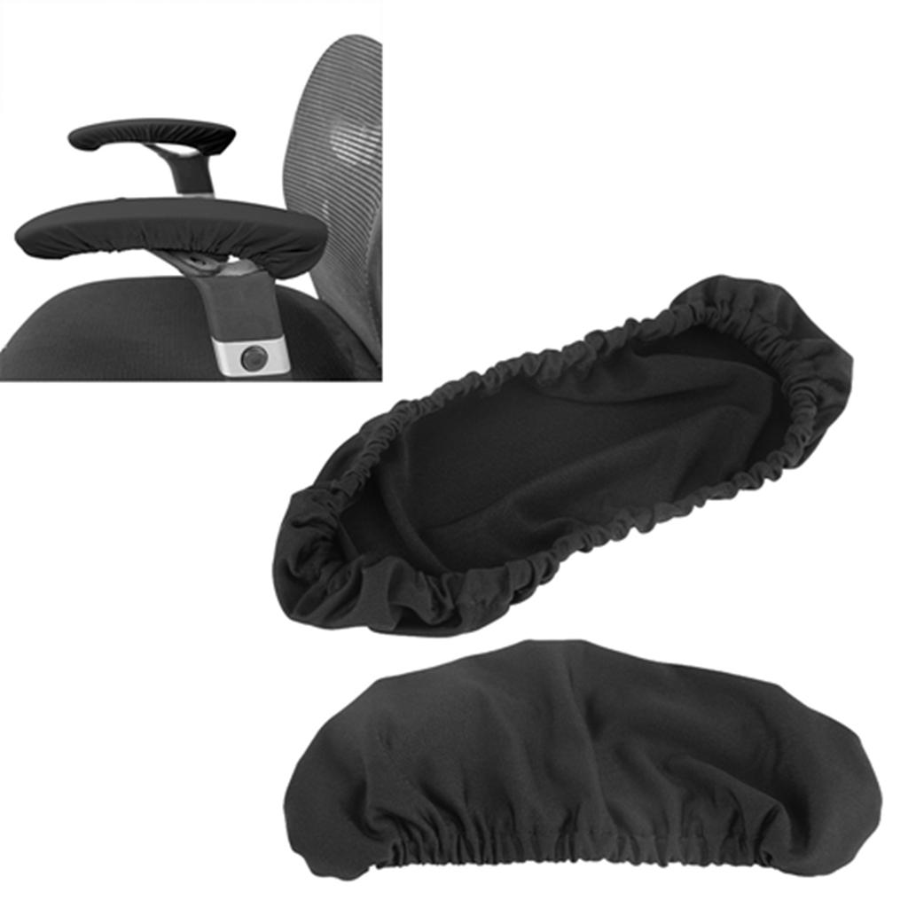 1 пара съемных чехлов для подлокотников стульев, эластичный защитный чехол для офисного кресла, черный цвет