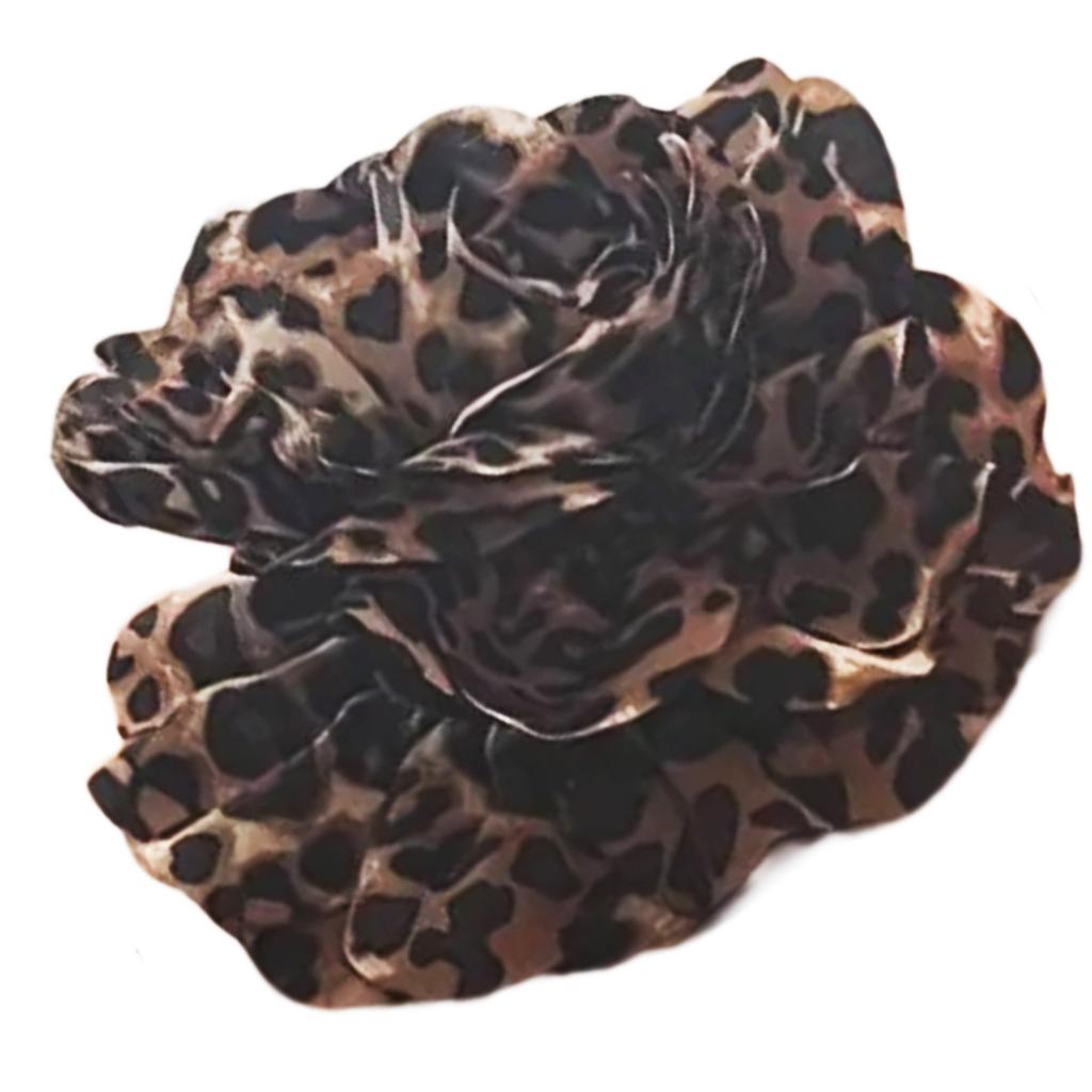 Stylish Leopard Pattern Hair Claw Popular Big Flower Jaw Clip Nonslip Hair Clamp Hair Styling Accessory for Women Girls