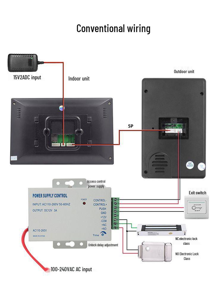 7-дюймовый HD проводной видеодомофон с дверным звонком для домашнего мониторинга и системы контроля доступа Smart Villa
